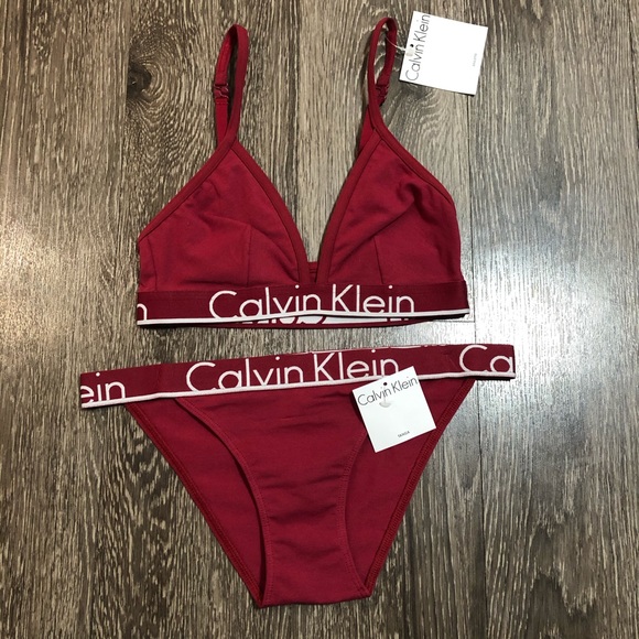calvin klein red underwear set